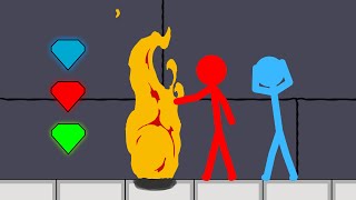 Watergirl and Fireboy  Stickman Animation  Part 9 Ice Temple Parkour [upl. by Agler715]