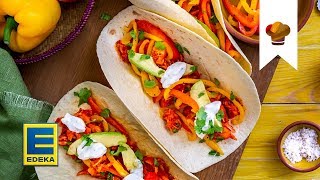 Fajitas Rezept  Vegetarische Tortillas gefüllt mit Jackfruit und Avocado  EDEKA [upl. by Houser945]