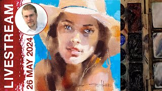 Livestream Recording Daniel Smith Watercolor and Gouache GreatArt Demo [upl. by Lisha373]