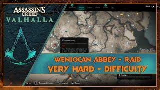 Wenlocan Abbey  Raid  AC Valhalla  Very Hard  Difficulty  RTX 2070 [upl. by Aicertap]