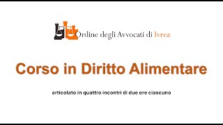 Corso online accreditato e gratuito  Diritto alimentare [upl. by Neelia]