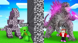 Mikey and JJ Cheated With GODZILLA Build Battle in Minecraft Maizen [upl. by Enetsirk]