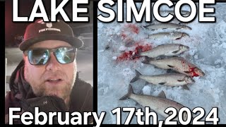 Lake Simcoe Fishing and ICE REPORT February 17th 2024  WE GOT ICE [upl. by Etteyniv]