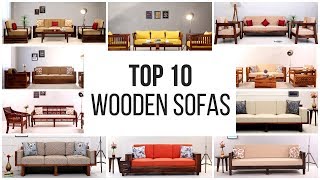 Wooden sofa Set Top 10 Wooden Sofa Sets Online Upto 55 OFF  Sofa Set Design  Modern Sofa Set [upl. by Aseuqram599]