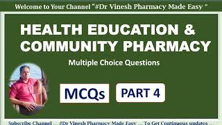 MCQs HECP Part 4 Multiple Choice Questions on Health Education and Community Pharmacy [upl. by Ayotnom421]