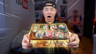 OPENING KONAMIS NEW YUGIOH 25TH ANNIVERSARY TIN OF DUELING HEROES ANIME BOX New Rarity [upl. by Margetts]