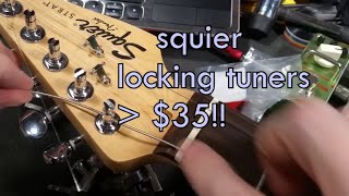 Locking tuners for Squier Strat  cheap drop in replacements [upl. by Olive159]