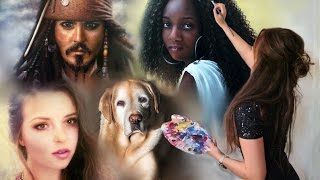 My best paintings and artwork compilation  Realistic portraits [upl. by Ahsrav]