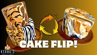 CAKE FLIP Turned an Animal Print Cake into something else Which do you like better [upl. by Ymmat]