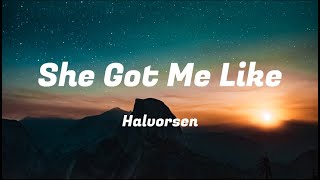 Lyrics Halvorsen  She Got Me Like NCS Release lyrics [upl. by Brawner]