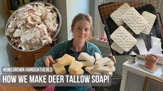 How We Make Deer Tallow Soap Plus experimenting with homemade lye from wood ash [upl. by Salena]