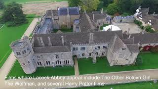 Historical aerial tour of Lacock and Lacock Abbey September 2017 [upl. by Tseng]