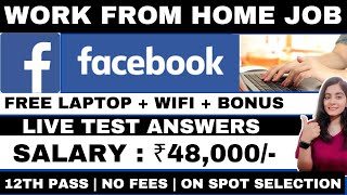 Facebook hiring  Live test answers  Work from home jobs 2024  Online jobs at home for freshers [upl. by Amieva44]