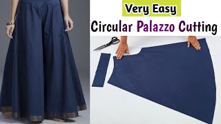 Very Easy Circular Palazzo Pant Cutting and StitchingPlazo Cutting For BeginnersStyle by Radhika [upl. by Weatherley]