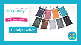 Nähanleitung Handytasche mit kostenlosem Schnittplan [upl. by Nelleyram]