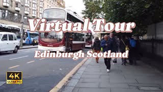 Virtual Tour Edinburgh Scotland  city walk 4k hd [upl. by Hterrag]