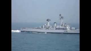 INS Dunagiri F36  Nilgiri class frigate of Indian Navy at Sea [upl. by Armalla]