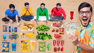 ₹100000 Colour Food Challenge🔥 अपने रंग की चीज खाओ और जीतो एक लाख [upl. by Atsuj]