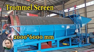 200 tph stationary double layer trommel screen for alluvial gold mining [upl. by Alemak974]