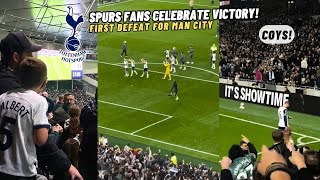 Spurs Fans Erupt to Celebrate Big Win After Tottenham Hotspur Broke Manchester Citys Unbeaten Run [upl. by Saoj]