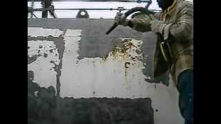 Paint and Corrosion Removal from Natural Gas Tank with SpongeJet [upl. by Annaik]