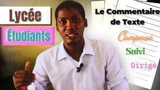 Les types de Commentaires de Texte composé suivi dirigé [upl. by Odrahcir]