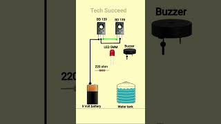 Water Tank Overflow Alarm Diagram Circuit reels vlog viralshorts viralreel Water techsucceed [upl. by Kwon825]