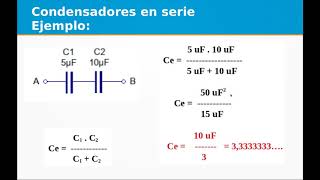 Condensadores  Ejemplo de conexión en serie [upl. by Yelmene]