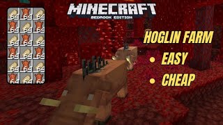 Easy Hoglin Farm Tutorial Minecraft Bedrock Edition  MCPE Xbox PC PS5 [upl. by Kenrick]