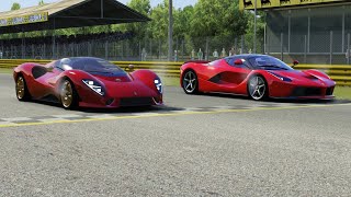 De Tomaso P72 vs Ferrari LaFerrari at Monza Full Course [upl. by Iey810]