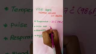 vital signs normal ranges in nursing  blood pressure  pluse  respiratory temperature shorts [upl. by Dnomyad]