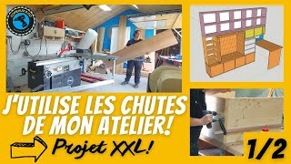 👩🏼‍🔬12 ➡️ VIDE ATELIER Je fabrique un ÉNORME meuble avec des chutes✔️✔️✔️ [upl. by Araec662]