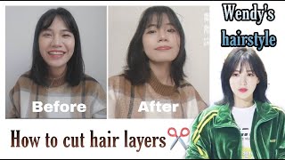 TỰ CẮT TÓC LAYER KIỂU HÀN 100THÀNH CÔNGGGHOW TO CUT HAIR LAYERS DU HỌC SINH HÀN QUỐC ♡ Rin Go [upl. by Limemann]