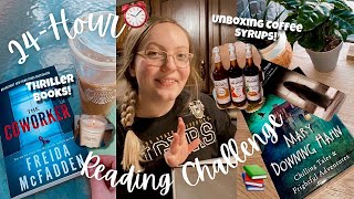 24HOUR READING CHALLENGE Thriller amp Mystery Books  Unboxing Coffee Syrups 📚💤 [upl. by Ahiel]