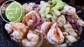 Aguachile de Camarones en Molcajete [upl. by Arved]