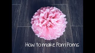 How to Make Tissue Paper Pom Poms  DIY Tissue Paper Flower Tutorial [upl. by Ahsenre]