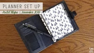 Planner Set Up  Minimalist and Functional  Pocket Filofax Finsbury  Nov 2018 [upl. by Sirah697]