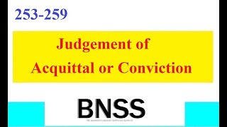 Clause 253259 BNSS Judgement on Acquittal or Conviction [upl. by Aerehs]