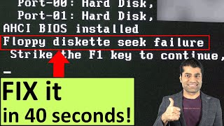 Floppy Diskette Seek Failure  fix [upl. by Croner]