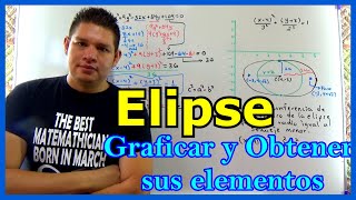 ⭕️GEOMETRÍA ANALÍTICA TRUCOS en la ELIPSE Como Obtener TODOS sus ELEMENTOS y la GRÁFICA [upl. by Nirek]