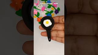 Clay Fry Pan with Egg making 🍳🍳 egg shotsfeed simpleclayartforkids clay diy artcraftwithmim [upl. by Muhcan]