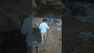 Getting smashed by waves at Sunset Cliffs Point Loma San Diego [upl. by Lorrad56]