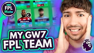 FPL GW7 FINAL TEAM SELECTION  My Eze Replacement ⚠️  Gameweek 7 Squad Transfers amp Captain [upl. by Adrian]