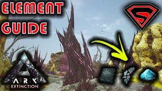 ARK EXTINCTION HOW TO FARM ELEMENT SHARDS amp DUST  HOW TO FARM ELEMENT NODES amp WHAT THEY GIVE [upl. by Derina]