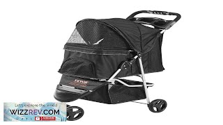 VEVOR Pet Stroller 3 Wheels Dog Stroller Rotate with Brakes 35lbs Weight Review [upl. by Kazim]