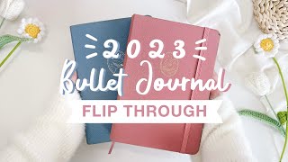 ☁️ my 2023 bullet journal flip through  100k subscribers qampa [upl. by Ayamat69]