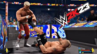 Cody Rhodes vs Brock Lesnar  Match on SummerSlam WWE 2K23 GAMEPLAY [upl. by Jarret]