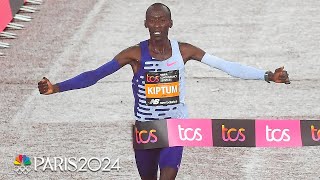 WORLD RECORD 23 year old phenom Kelvin Kiptum makes history at Chicago Marathon  NBC Sports [upl. by Enoitna]