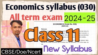 class 11th economics syllabus 202425  economics syllabus class 11 cbse 202425  mid term syllabus [upl. by Notliw]