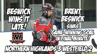 Northern Highlands 3 Westfield 2  Brent Beswick gamewinning goal  Ice Hockey highlights [upl. by Erwin170]